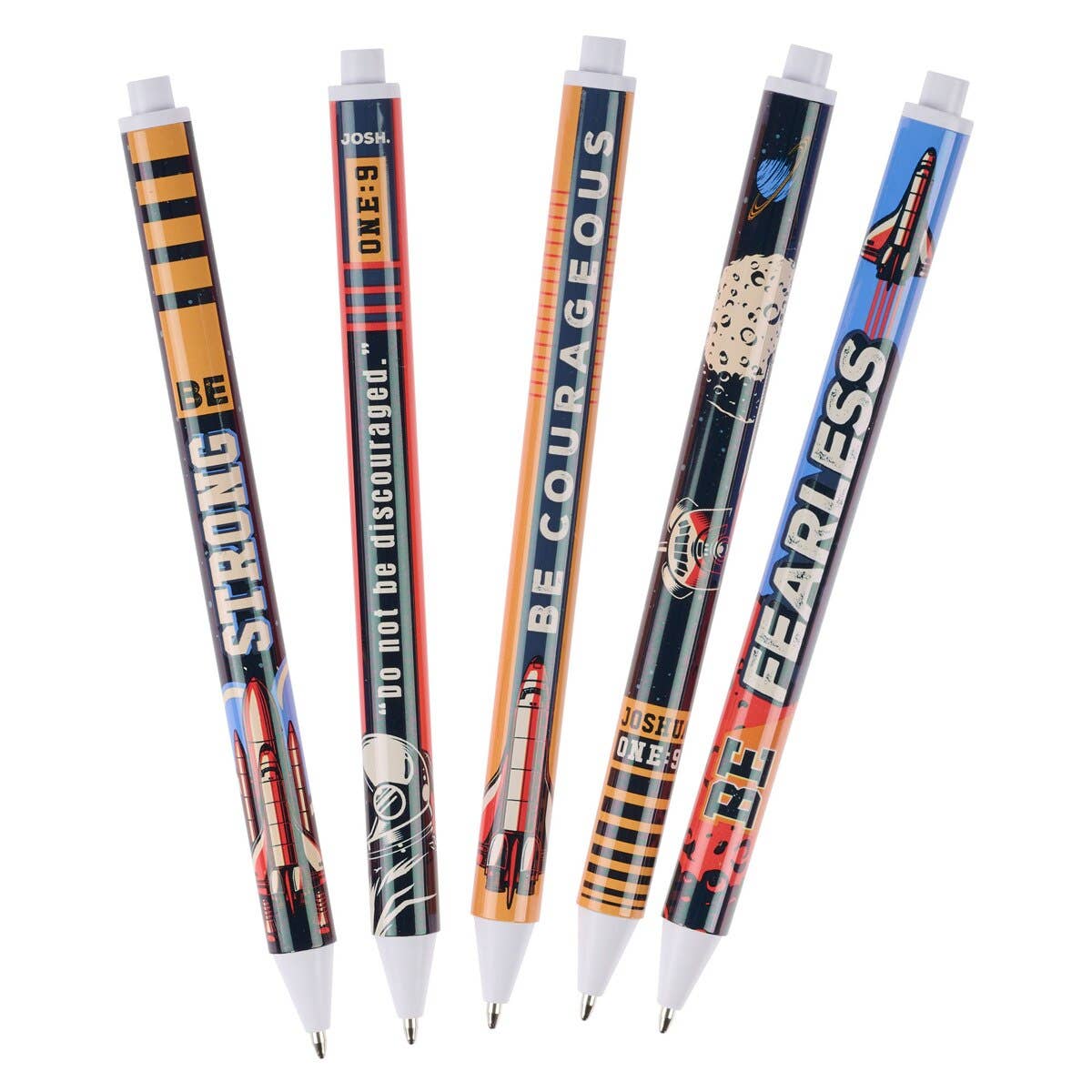Be Courageous Blue Ink Ballpoint Pen Set – 5 Pack