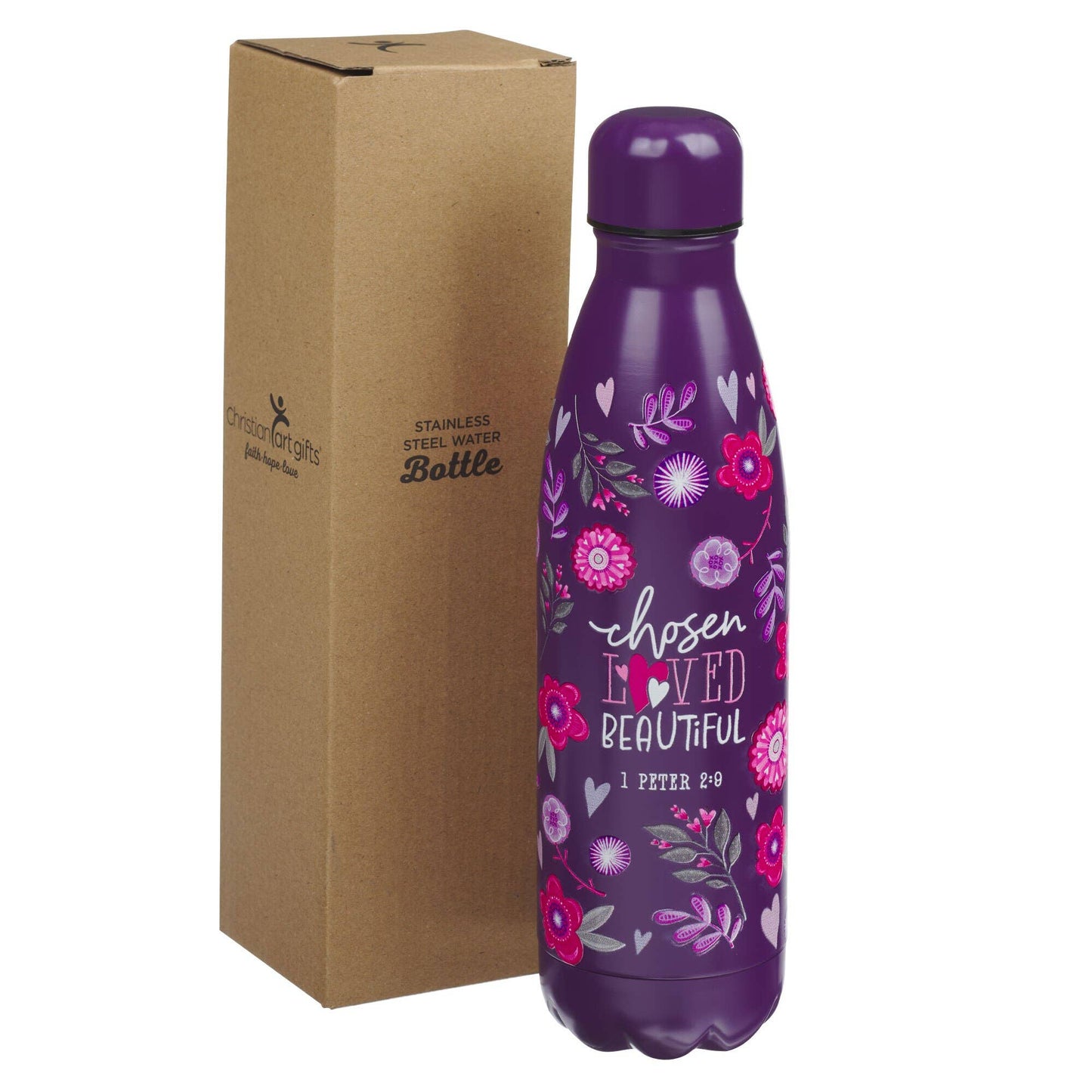 Chosen, Loved, Beautiful Stainless Steel Water Bottle – 17 oz