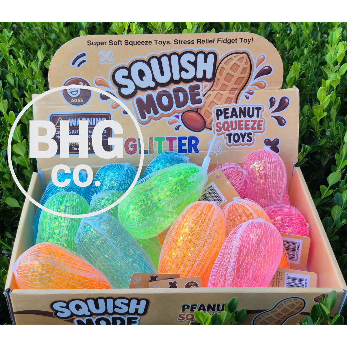 Squish Mode 3" Glitter Peanut