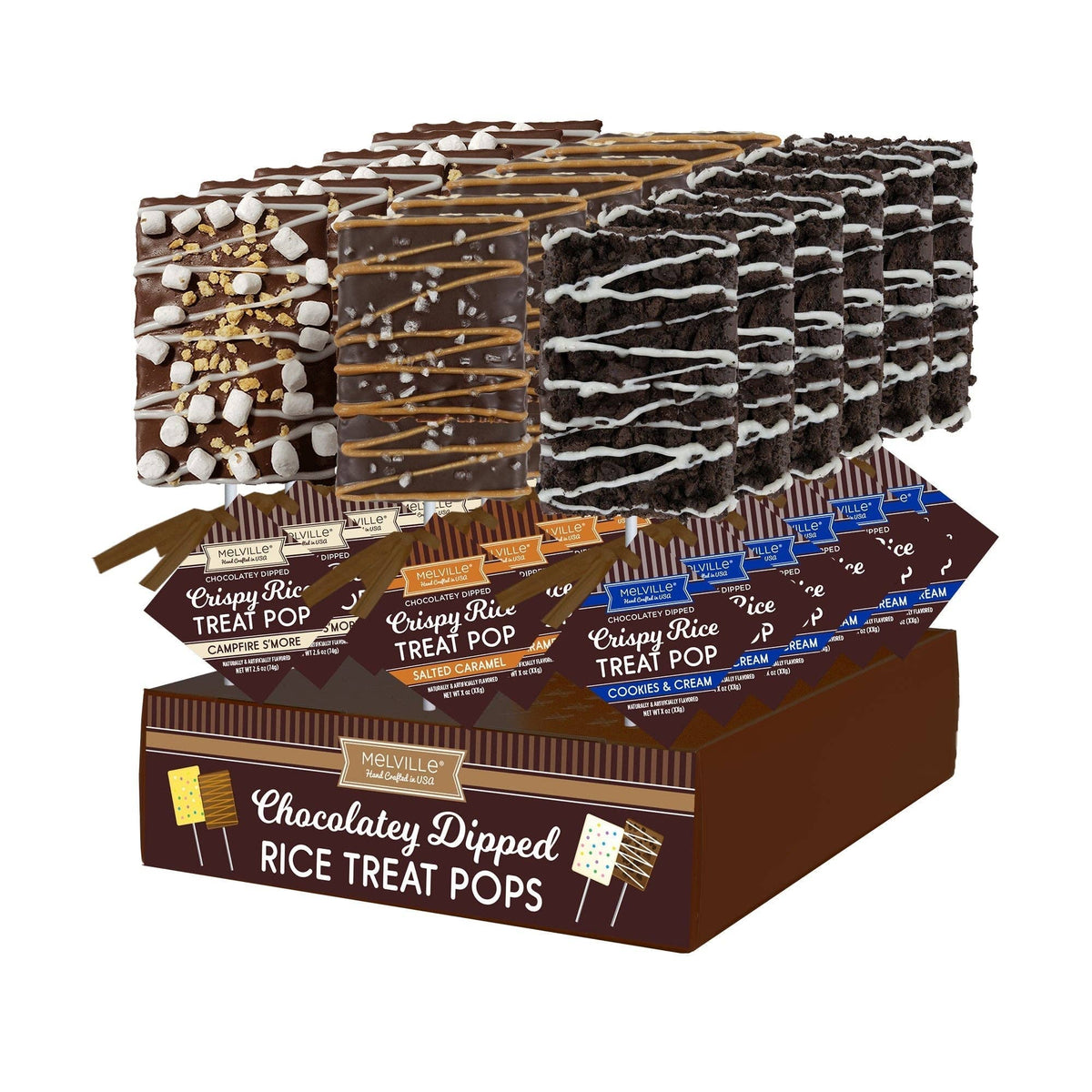 Melville | Chocolate-Dipped Rice Treat Pops 3-Pack