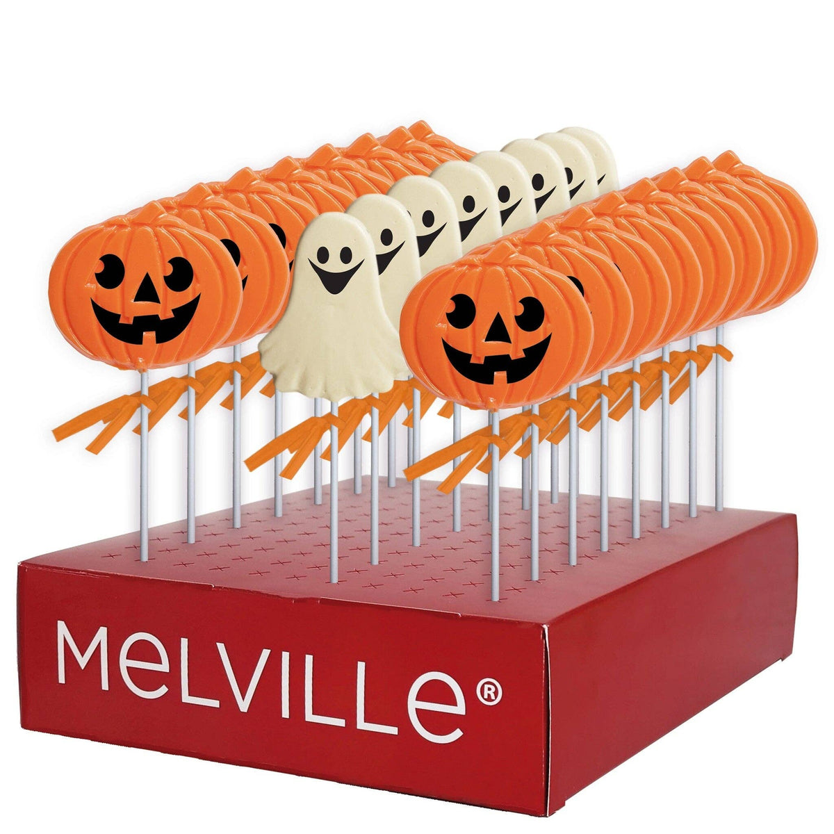 Melville | Halloween Jack-O-Lantern & Ghost Lollipops | Orange & Cotton Candy