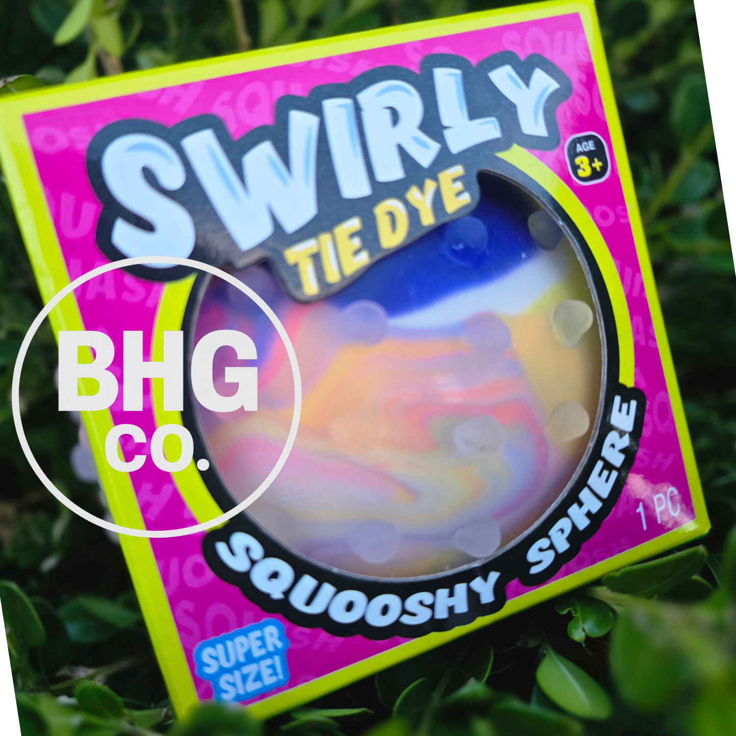 JA-RU Swirly Tie-Dye Squooshy Sphere – Super Size Knobby Grip Stress Ball
