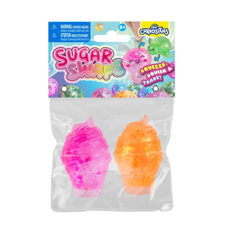ORB Curiosities Sugar Swaps | Swirl Twins – Glitter Ice Cream Sensory Fidget 2-Pack