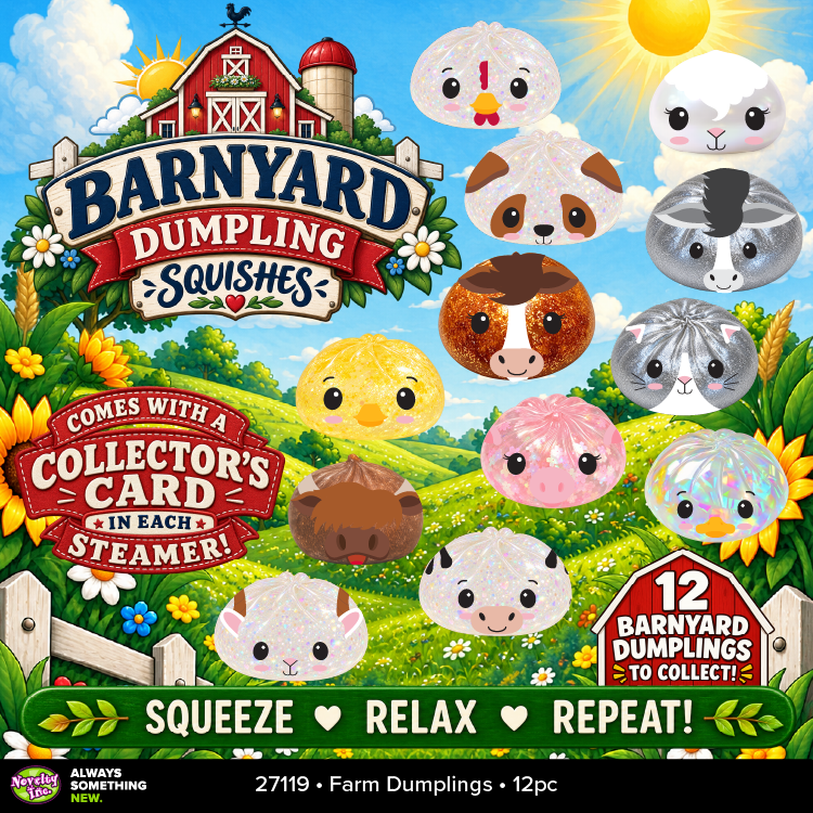 Fun Doh Barnyard Dumpling | Mystery Farm Animal Squishy with Matching Steamer