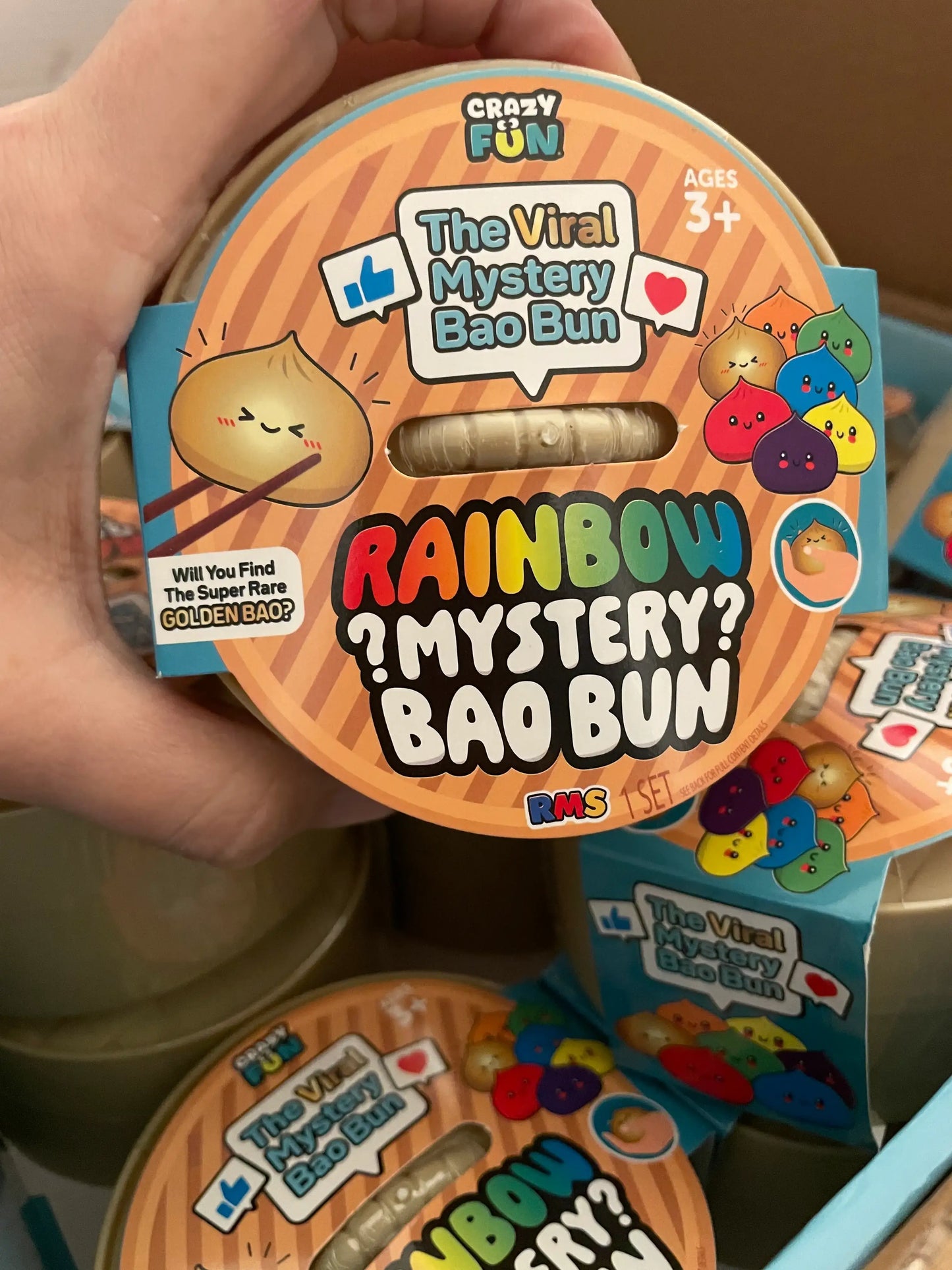 RMS Crazy Fun Mystery Bao Bun Squishy – Rare Rainbow Chase Sensory Toy