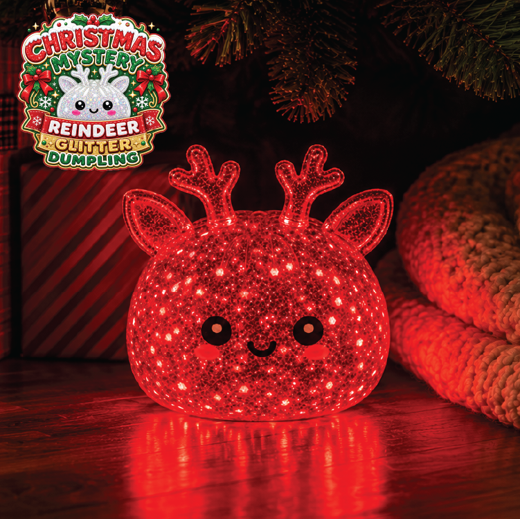 Fun Doh Christmas Mystery Reindeer Glitter Dumpling | Rare Light-Up Squishy