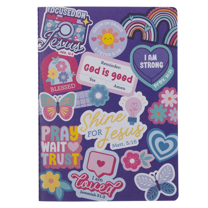 Shine for Jesus Purple Stickers Notebook