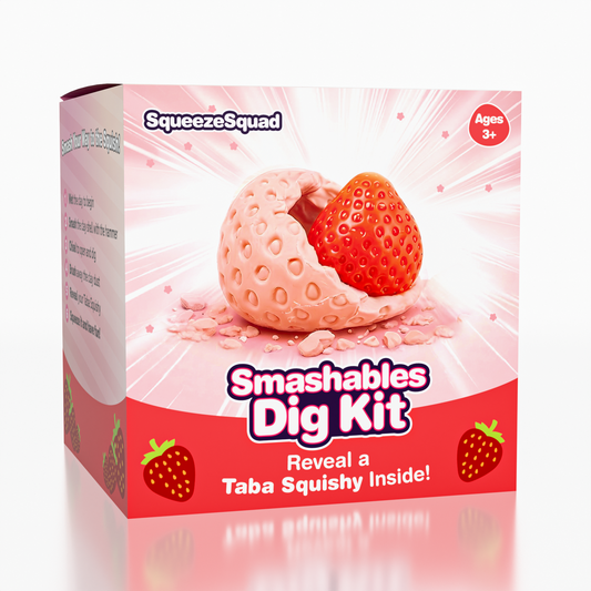 SqueezeSquad™ Taba Deluxe Strawberry – Smash & Squeeze Sensory Fidget Toy