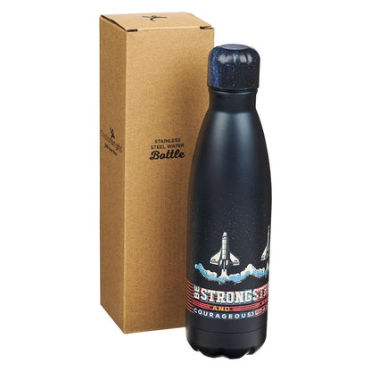 Be Strong & Courageous Blue Space Stainless Steel Water Bottle – 17 oz