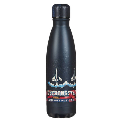 Be Strong & Courageous Blue Space Stainless Steel Water Bottle – 17 oz