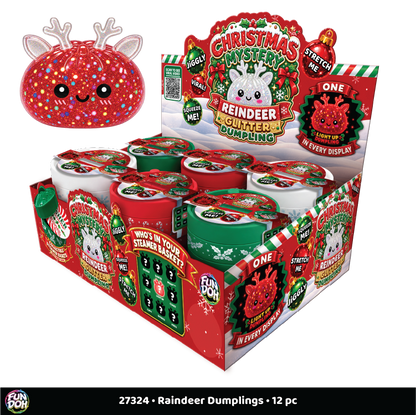 Fun Doh Christmas Mystery Reindeer Glitter Dumpling | Rare Light-Up Squishy