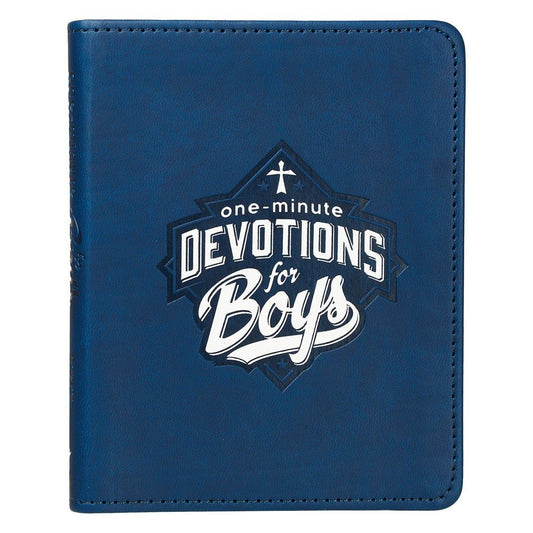 One-Minute Devotions for Boys – Blue Faux Leather Edition