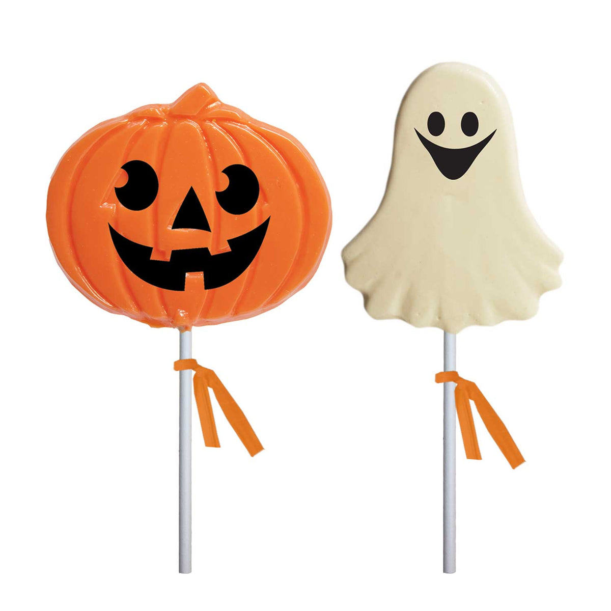 Melville | Halloween Jack-O-Lantern & Ghost Lollipops | Orange & Cotton Candy