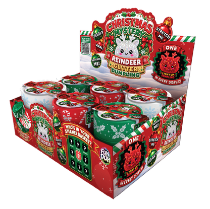 Fun Doh Christmas Mystery Reindeer Glitter Dumpling | Rare Light-Up Squishy