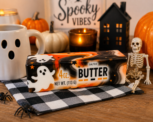 Halloween Ghost Butter Squishy – Marbled Slow-Rise Sensory Fidget Toy