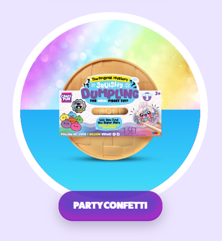 RMS Crazy Fun Mystery Bao Bun Squishy – Party Confetti Edition