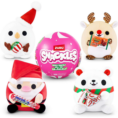 ZURU Snackles™ Mini Brands Holiday Surprise Plush – Mystery Character with Mini Snack