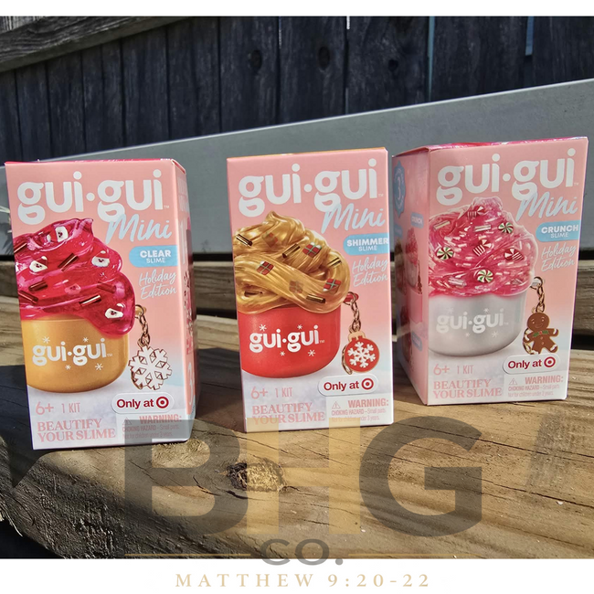 gui-gui™ Mini Holiday Edition Slime 3-Pack | Clear, Shimmer & Crunch