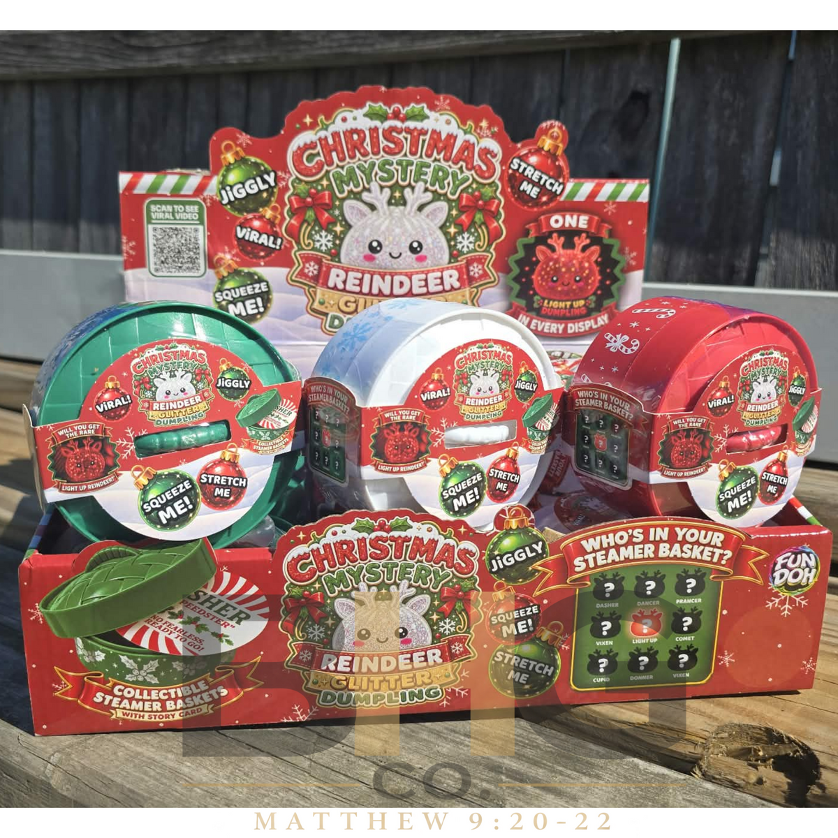 Fun Doh Christmas Mystery Reindeer Glitter Dumpling | Rare Light-Up Squishy