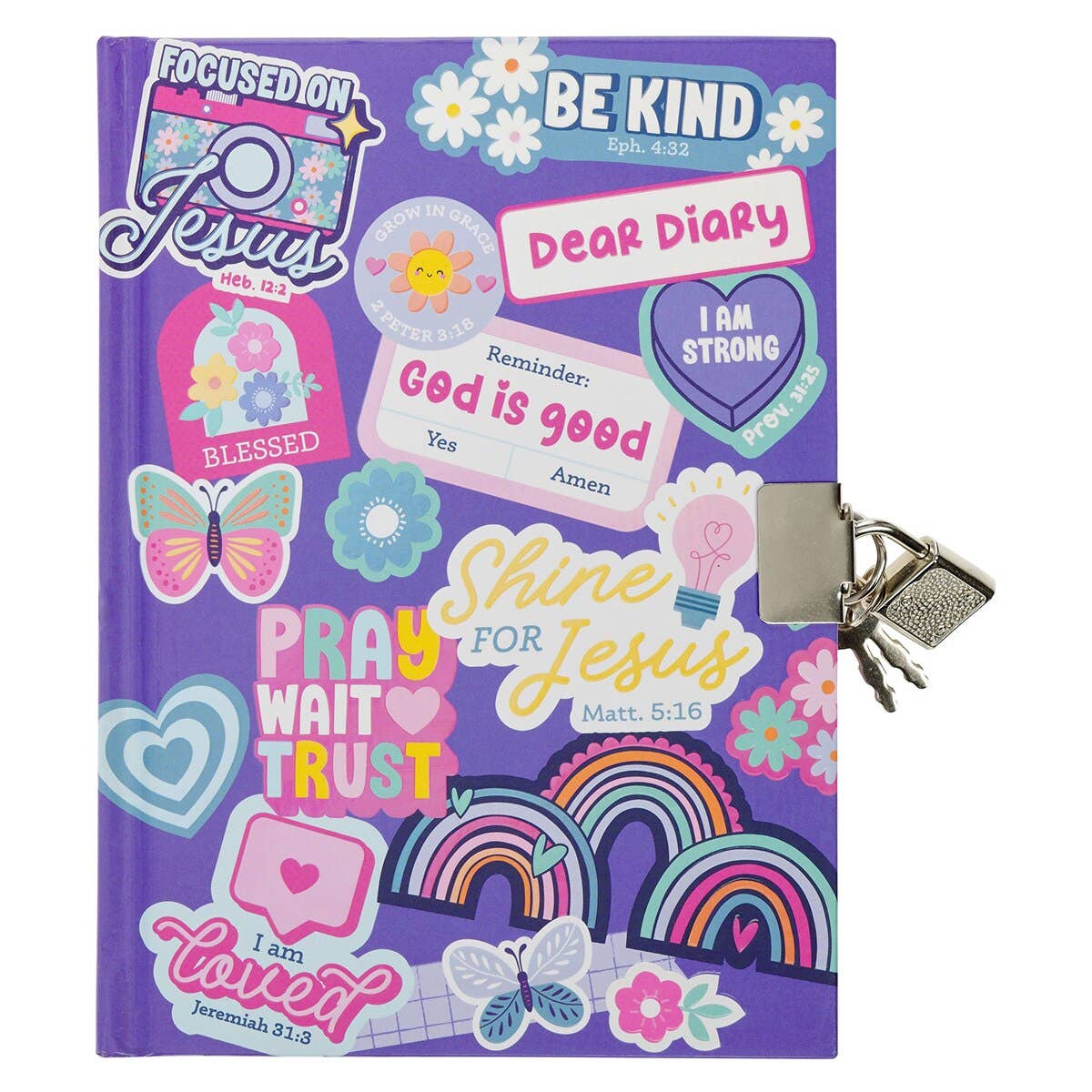 Shine for Jesus Stickers Secret Diary with Lock & Keys