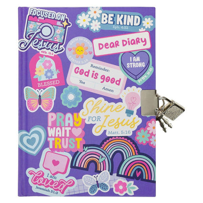 Shine for Jesus Stickers Secret Diary with Lock & Keys