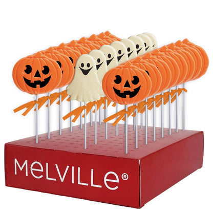 Melville | Halloween Jack-O-Lantern & Ghost Lollipops | Orange & Cotton Candy