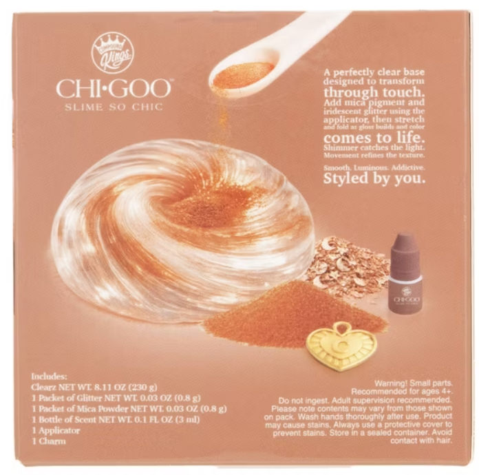 Compound Kings CHI•GOO™ Crème de La Crème Slime Jar – Rose Gold Vanilla Shimmer Slime