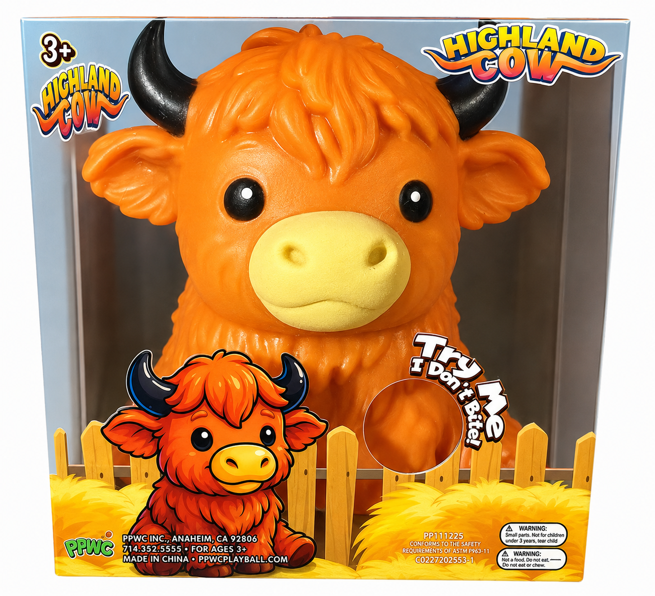 Highland Cow Jumbo Squishy – Orange Sensory Stress Relief Toy