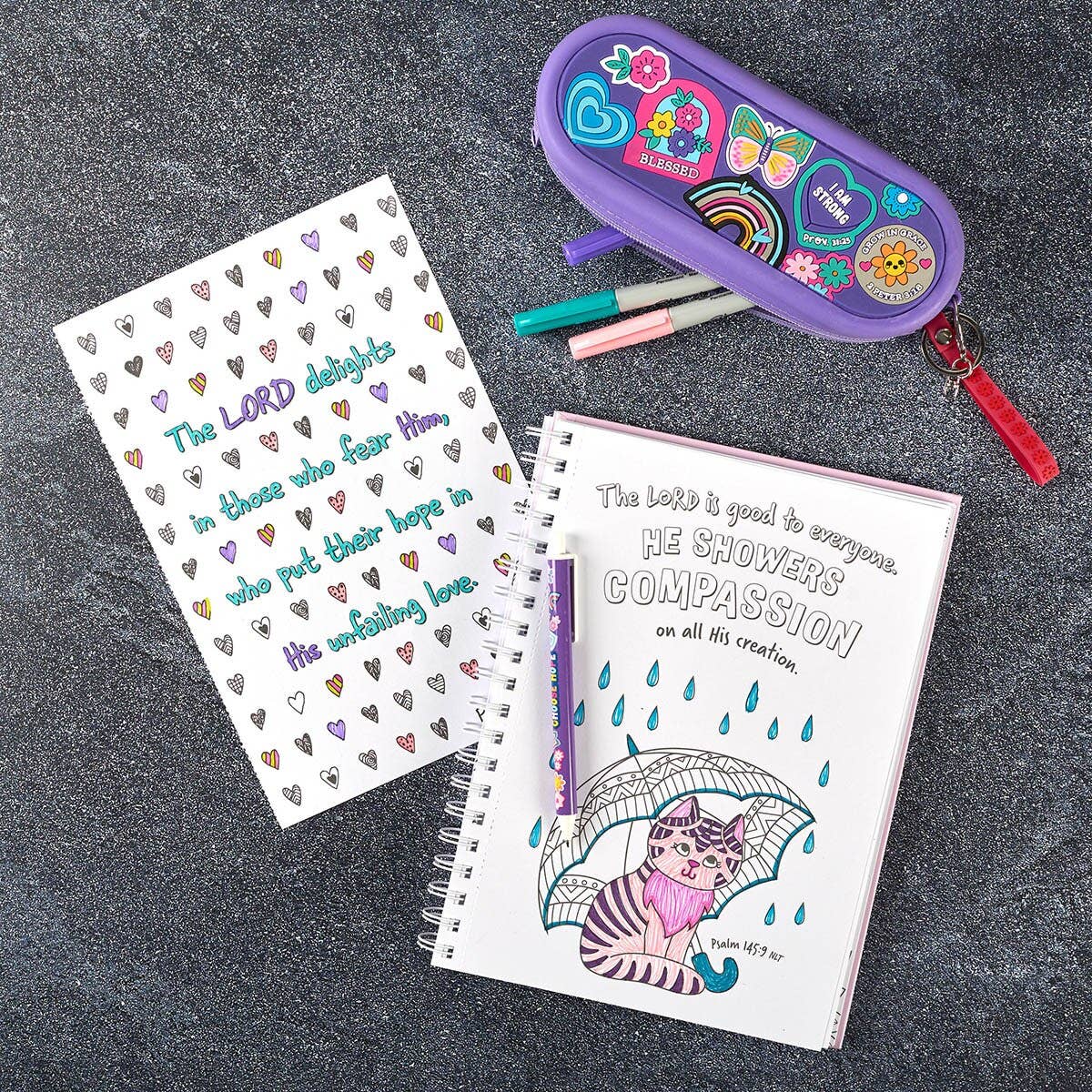 My Favorite Bible Verses Pink Wirebound Coloring Book for Girls
