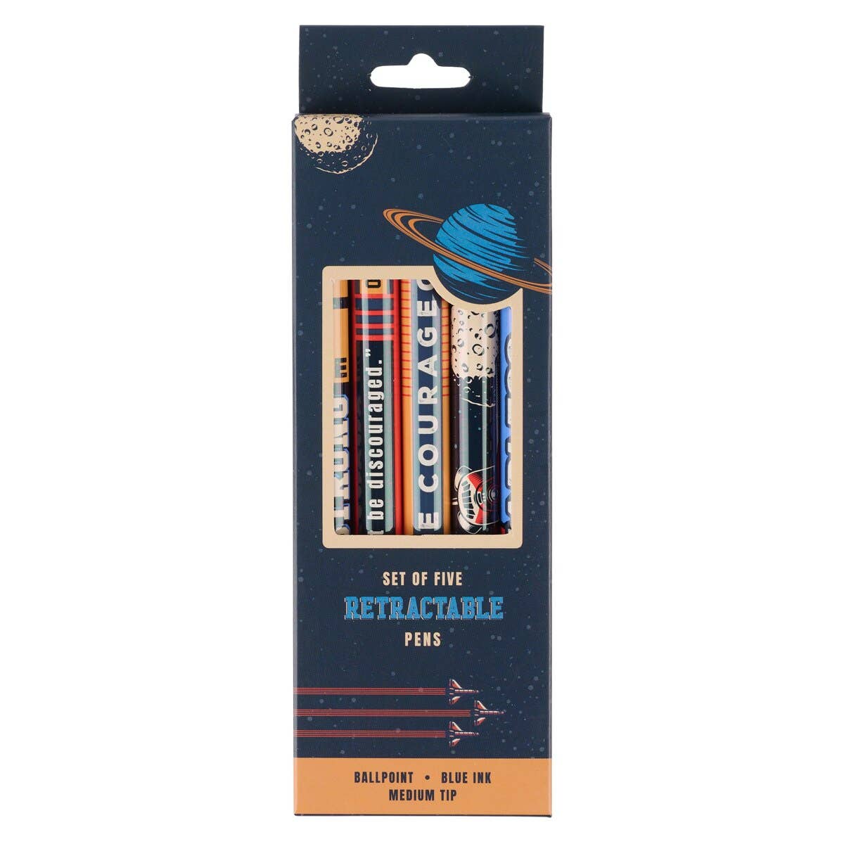 Be Courageous Blue Ink Ballpoint Pen Set – 5 Pack