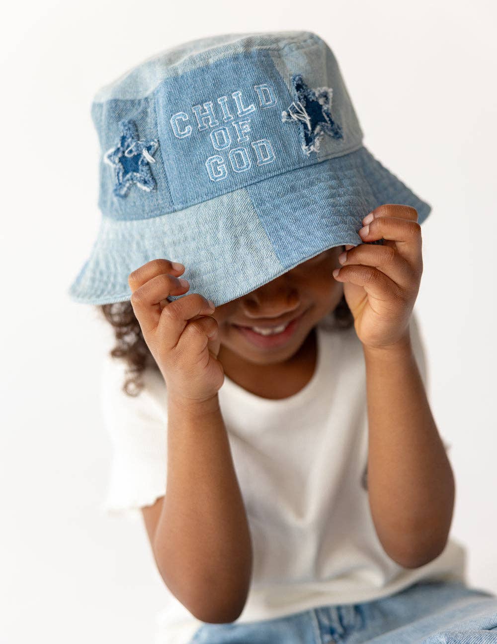 Child of God Denim Kids Bucket Hat
