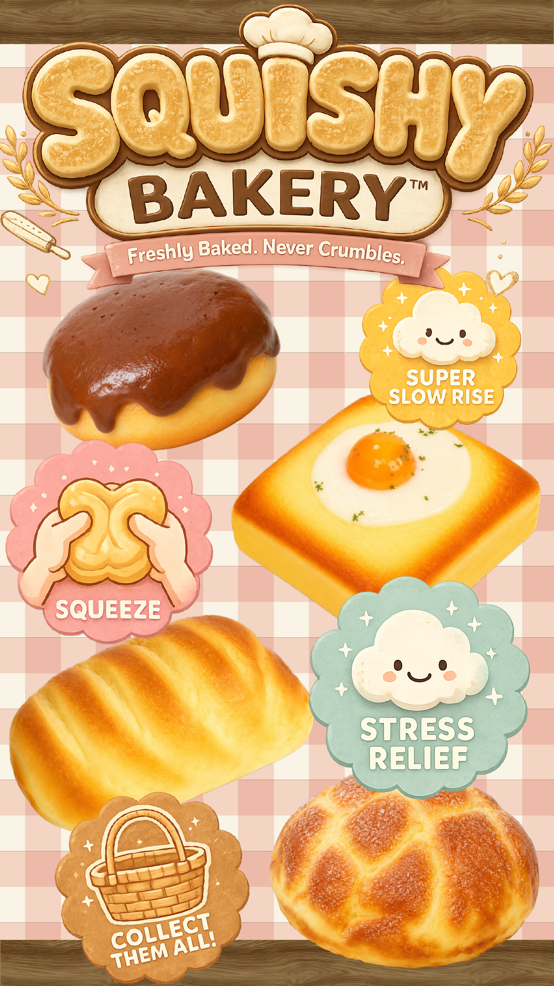 Fun Doh Bakery Slow-Rise Squishy – Kawaii Bread & Pastry Collection