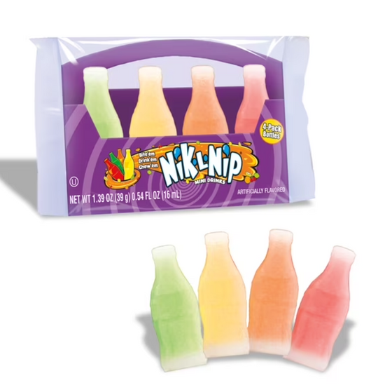 Nik-L-Nip® Wax Bottle Candy – Fruity Liquid-Filled Retro Candy