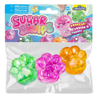 ORB Curiosities Sugar Swaps | Glitter Paw Prints – Sensory Fidget 3-Pack